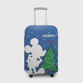 Чехол для чемодана 3D с принтом Mickey Mouse в Кировске, 86% полиэфир, 14% спандекс | двустороннее нанесение принта, прорези для ручек и колес | christmas | disney | mickey mouse | minnie mouse | new year | stitch | vdgerir | дисней