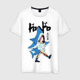Мужская футболка хлопок с принтом DOROHEDORO в Кировске, 100% хлопок | прямой крой, круглый вырез горловины, длина до линии бедер, слегка спущенное плечо. | anime | dorohedoro | ebisu | manga | акула | аниме | дорохедоро | манга | эбису