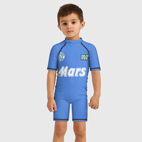 Детский купальный костюм 3D с принтом Диего Марадона Наполи в Кировске, Полиэстер 85%, Спандекс 15% | застежка на молнии на спине | diego | maradona | maradonna | napoli | бога | диего | марадона | марадонна | наполи | ретро | рука | форма | футбол
