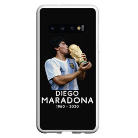Чехол для Samsung Galaxy S10 с принтом Diego Maradona в Кировске, Силикон | Область печати: задняя сторона чехла, без боковых панелей | Тематика изображения на принте: 10 | 1960 | 2020 | argentina | barcelona | diego | football | legend | leo | lionel | maradona | messi | retro | rip | soccer | аргентина | барселона | бога | диего | легенда | лионель | марадона | месси | мяч | ретро | рука | форма | футбол