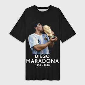 Платье-футболка 3D с принтом Diego Maradona в Кировске,  |  | Тематика изображения на принте: 10 | 1960 | 2020 | argentina | barcelona | diego | football | legend | leo | lionel | maradona | messi | retro | rip | soccer | аргентина | барселона | бога | диего | легенда | лионель | марадона | месси | мяч | ретро | рука | форма | футбол