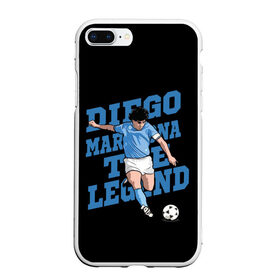 Чехол для iPhone 7Plus/8 Plus матовый с принтом Diego Maradona в Кировске, Силикон | Область печати: задняя сторона чехла, без боковых панелей | 10 | 1960 | 2020 | argentina | barcelona | diego | football | legend | leo | lionel | maradona | messi | retro | rip | soccer | аргентина | барселона | бога | диего | легенда | лионель | марадона | месси | мяч | ретро | рука | форма | футбол