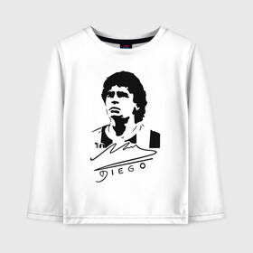 Детский лонгслив хлопок с принтом Diego Maradona в Кировске, 100% хлопок | круглый вырез горловины, полуприлегающий силуэт, длина до линии бедер | 10 | 1960 | 2020 | argentina | barcelona | diego | football | legend | leo | lionel | maradona | messi | retro | rip | soccer | автограф | аргентина | барселона | бога | диего | легенда | лионель | марадона | месси | мяч | ретро | роспись | р