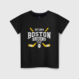 Детская футболка хлопок с принтом Бостон Брюинз в Кировске, 100% хлопок | круглый вырез горловины, полуприлегающий силуэт, длина до линии бедер | boston | boston bruins | bruins | hockey | nhl | usa | бостон | бостон брюинз | нхл | спорт | сша | хоккей | шайба
