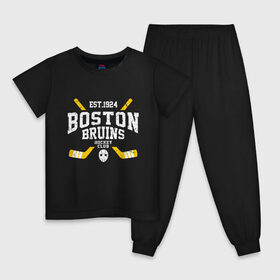 Детская пижама хлопок с принтом Бостон Брюинз в Кировске, 100% хлопок |  брюки и футболка прямого кроя, без карманов, на брюках мягкая резинка на поясе и по низу штанин
 | boston | boston bruins | bruins | hockey | nhl | usa | бостон | бостон брюинз | нхл | спорт | сша | хоккей | шайба