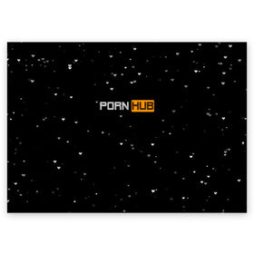 Поздравительная открытка с принтом Pornhub в Кировске, 100% бумага | плотность бумаги 280 г/м2, матовая, на обратной стороне линовка и место для марки
 | black | черный