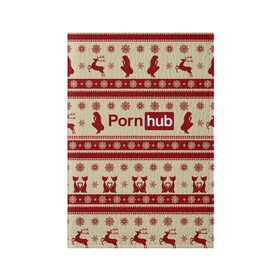 Обложка для паспорта матовая кожа с принтом Pornhub(Новый год) в Кировске, натуральная матовая кожа | размер 19,3 х 13,7 см; прозрачные пластиковые крепления | Тематика изображения на принте: год | новый | рождественскую коллекцию