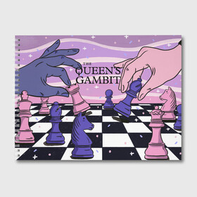 Альбом для рисования с принтом The Queens Gambit в Кировске, 100% бумага
 | матовая бумага, плотность 200 мг. | beth harmon | chess | queens gambit | the queens gambit | аня тейлор джой | бет хармон | нетфликс | ход королевы | шахматы