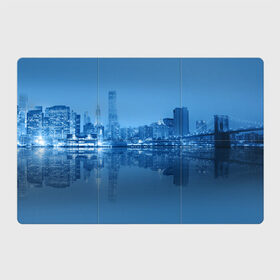 Магнитный плакат 3Х2 с принтом New York в Кировске, Полимерный материал с магнитным слоем | 6 деталей размером 9*9 см | new york | архитектура | здания | мост | сша