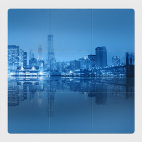 Магнитный плакат 3Х3 с принтом New York в Кировске, Полимерный материал с магнитным слоем | 9 деталей размером 9*9 см | new york | архитектура | здания | мост | сша