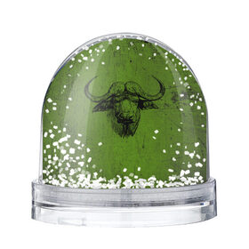 Снежный шар с принтом Бык в Кировске, Пластик | Изображение внутри шара печатается на глянцевой фотобумаге с двух сторон | 2021 | bull | бык | год быка | животное | новый год | рога