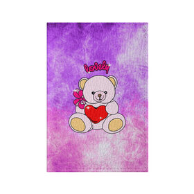 Обложка для паспорта матовая кожа с принтом Lovely bear в Кировске, натуральная матовая кожа | размер 19,3 х 13,7 см; прозрачные пластиковые крепления | bear | love is | teddy | богиня | валентина | влюбленный | девушке | дочь | жена | игрушка | лучшая | любимая | люблю | мама | марта | медведь | медведь с сердцем | медвежата | мишка тедди | плюшевые | подарок