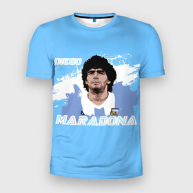 Мужская футболка 3D спортивная с принтом Диего Марадона в Кировске, 100% полиэстер с улучшенными характеристиками | приталенный силуэт, круглая горловина, широкие плечи, сужается к линии бедра | diego | diego armando maradona | maradona | аргентина | диего | король | легенда | марадона | нападающий | полузащитник | футбол | футболист