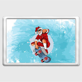 Магнит 45*70 с принтом Cool Santa в Кировске, Пластик | Размер: 78*52 мм; Размер печати: 70*45 | Тематика изображения на принте: 