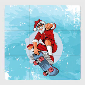 Магнитный плакат 3Х3 с принтом Cool Santa в Кировске, Полимерный материал с магнитным слоем | 9 деталей размером 9*9 см | Тематика изображения на принте: 