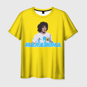 Мужская футболка 3D с принтом Диего Марадона в Кировске, 100% полиэфир | прямой крой, круглый вырез горловины, длина до линии бедер | diego | diego armando maradona | maradona | аргентина | диего | король | легенда | марадона | нападающий | полузащитник | футбол | футболист