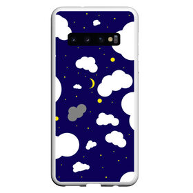 Чехол для Samsung Galaxy S10 с принтом Облака в Кировске, Силикон | Область печати: задняя сторона чехла, без боковых панелей | Тематика изображения на принте: звезды | космос | луна | месяц | ночное небо | облака | тучи