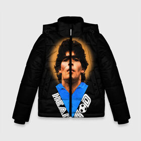 Зимняя куртка для мальчиков 3D с принтом Diego Maradona в Кировске, ткань верха — 100% полиэстер; подклад — 100% полиэстер, утеплитель — 100% полиэстер | длина ниже бедра, удлиненная спинка, воротник стойка и отстегивающийся капюшон. Есть боковые карманы с листочкой на кнопках, утяжки по низу изделия и внутренний карман на молнии. 

Предусмотрены светоотражающий принт на спинке, радужный светоотражающий элемент на пуллере молнии и на резинке для утяжки | diego | diego armando maradona | legend | maradona | аргентина | диего | король | легенда | марадона | нападающий | полузащитник | футбол | футболист