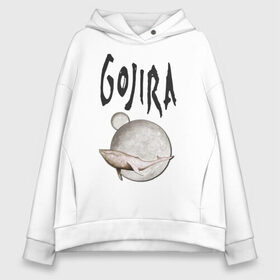 Женское худи Oversize хлопок с принтом Gojira в Кировске, френч-терри — 70% хлопок, 30% полиэстер. Мягкий теплый начес внутри —100% хлопок | боковые карманы, эластичные манжеты и нижняя кромка, капюшон на магнитной кнопке | djent | france | gojira | groove | metal | progressive