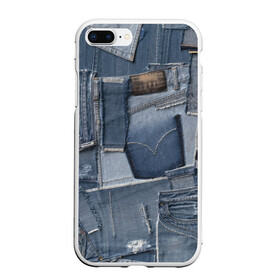 Чехол для iPhone 7Plus/8 Plus матовый с принтом Jeans life в Кировске, Силикон | Область печати: задняя сторона чехла, без боковых панелей | cool | fashion | hype | jeans | texture | vanguard | авангард | круто | мода | текстура | хайп
