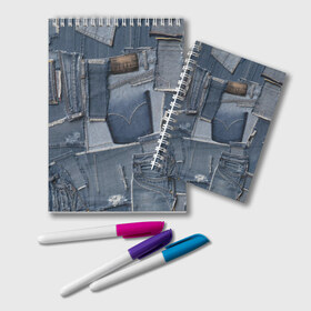 Блокнот с принтом Jeans life в Кировске, 100% бумага | 48 листов, плотность листов — 60 г/м2, плотность картонной обложки — 250 г/м2. Листы скреплены удобной пружинной спиралью. Цвет линий — светло-серый
 | cool | fashion | hype | jeans | texture | vanguard | авангард | круто | мода | текстура | хайп