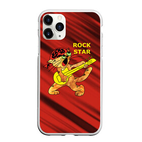 Чехол для iPhone 11 Pro Max матовый с принтом Rock Star в Кировске, Силикон |  | Тематика изображения на принте: cat | rock | star | кот | котенок | коты. рок | кошка. котик