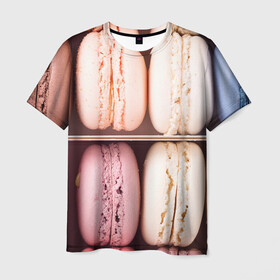Мужская футболка 3D с принтом Макарон в Кировске, 100% полиэфир | прямой крой, круглый вырез горловины, длина до линии бедер | еда | макаронс | макароны | макаруни | макран | пирожное | франция | французская еда