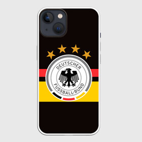 Чехол для iPhone 13 с принтом СБОРНАЯ ГЕРМАНИИ в Кировске,  |  | flag | football | germany | logo | sport | team | германия | логотип | сборная | спорт | флаг | футбол