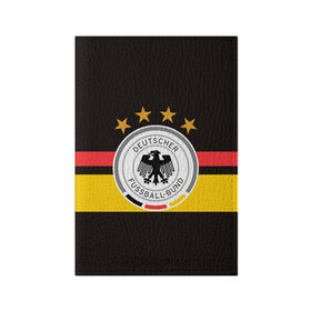 Обложка для паспорта матовая кожа с принтом СБОРНАЯ ГЕРМАНИИ в Кировске, натуральная матовая кожа | размер 19,3 х 13,7 см; прозрачные пластиковые крепления | Тематика изображения на принте: flag | football | germany | logo | sport | team | германия | логотип | сборная | спорт | флаг | футбол