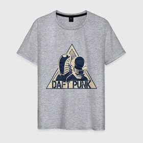 Мужская футболка хлопок с принтом Daft Punk в Кировске, 100% хлопок | прямой крой, круглый вырез горловины, длина до линии бедер, слегка спущенное плечо. | daft punk | лого | музыка | музыкальный дуэт.