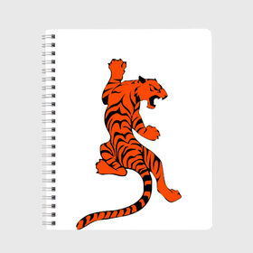 Тетрадь с принтом тигр в Кировске, 100% бумага | 48 листов, плотность листов — 60 г/м2, плотность картонной обложки — 250 г/м2. Листы скреплены сбоку удобной пружинной спиралью. Уголки страниц и обложки скругленные. Цвет линий — светло-серый
 | beautiful tiger | tiger | красивый тигр | тигр