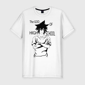 Мужская футболка хлопок Slim с принтом the god of high school в Кировске, 92% хлопок, 8% лайкра | приталенный силуэт, круглый вырез ворота, длина до линии бедра, короткий рукав | 