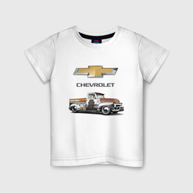 Детская футболка хлопок с принтом HOT ROD CHEVROLET в Кировске, 100% хлопок | круглый вырез горловины, полуприлегающий силуэт, длина до линии бедер | avto | custom car | muscle car | машина | скорость