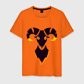 Мужская футболка хлопок с принтом дьявольский овен в Кировске, 100% хлопок | прямой крой, круглый вырез горловины, длина до линии бедер, слегка спущенное плечо. | 