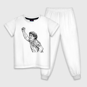 Детская пижама хлопок с принтом Марадона в Кировске, 100% хлопок |  брюки и футболка прямого кроя, без карманов, на брюках мягкая резинка на поясе и по низу штанин
 | аргентина | диего | капитан | марадона | футбол | чемпион