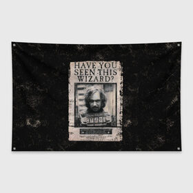 Флаг-баннер с принтом Sirius Black в Кировске, 100% полиэстер | размер 67 х 109 см, плотность ткани — 95 г/м2; по краям флага есть четыре люверса для крепления | Тематика изображения на принте: black | sirius | vdzajul | блэк | гарри | поттер | сириус