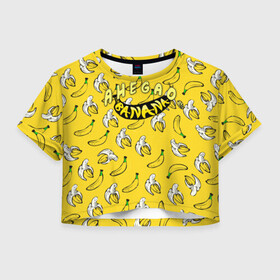 Женская футболка Crop-top 3D с принтом AHEGAO (banana) в Кировске, 100% полиэстер | круглая горловина, длина футболки до линии талии, рукава с отворотами | ahegao | banana | o face | аниме | термин | физиономия | япония