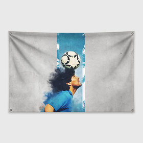 Флаг-баннер с принтом Diego в Кировске, 100% полиэстер | размер 67 х 109 см, плотность ткани — 95 г/м2; по краям флага есть четыре люверса для крепления | 10 номер | diego | football | maradona | maradonna | арегнтина | бога | диего | марадона | марадонна | ретро | рука | сборная аргентины | футбол | футболист