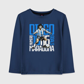 Детский лонгслив хлопок с принтом 10 Diego Maradona в Кировске, 100% хлопок | круглый вырез горловины, полуприлегающий силуэт, длина до линии бедер | Тематика изображения на принте: 10 номер | diego | football | maradona | maradonna | арегнтина | бога | диего | марадона | марадонна | ретро | рука | сборная аргентины | футбол | футболист