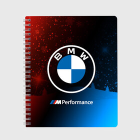 Тетрадь с принтом BMW - Снежный в Кировске, 100% бумага | 48 листов, плотность листов — 60 г/м2, плотность картонной обложки — 250 г/м2. Листы скреплены сбоку удобной пружинной спиралью. Уголки страниц и обложки скругленные. Цвет линий — светло-серый
 | 2020 | auto | b m w | bmv | bmw | car | logo | moto | performance | power | series | sport | авто | б м в | бмв | год | игра | игры | иьц | лого | логотип | марка | машина | мото | мотоцикл | новогодний | новый | павер | перфоманс | серии |
