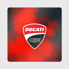 Магнит виниловый Квадрат с принтом Ducati Corse | Дукати (Z) в Кировске, полимерный материал с магнитным слоем | размер 9*9 см, закругленные углы | Тематика изображения на принте: audi | audi ag | corse | ducati | ducati corse | ducati motor holding | hypermotard | multistrada | panigale | scrambler | streetfighter | supersport | дукати | массимо борди | мото | фабио тальони