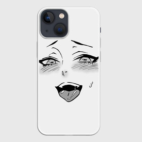Чехол для iPhone 13 mini с принтом Ахегао личико в Кировске,  |  | аниме | ахегао | девушка | лицо | язык