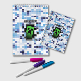 Блокнот с принтом Minecraft (S) в Кировске, 100% бумага | 48 листов, плотность листов — 60 г/м2, плотность картонной обложки — 250 г/м2. Листы скреплены удобной пружинной спиралью. Цвет линий — светло-серый
 | craft | creeper | earth | logo | mine | minecraft | mobile | online | земля | игра | крипер | лого | майкрафт | майнкрафт | онлайн | подземелье