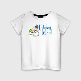 Детская футболка хлопок с принтом Holiday mood в Кировске, 100% хлопок | круглый вырез горловины, полуприлегающий силуэт, длина до линии бедер | cat | looney | sylvester | tunes | vdzajul | кот | сильвестр | твити