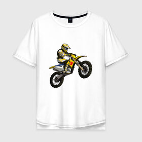 Мужская футболка хлопок Oversize с принтом Suzuki (+спина) в Кировске, 100% хлопок | свободный крой, круглый ворот, “спинка” длиннее передней части | bike | moto | motorcycle | sport | suzuki | байк | мото | мотоциклы | спорт | сузуки