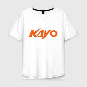 Мужская футболка хлопок Oversize с принтом KAYO LOGO (Z) в Кировске, 100% хлопок | свободный крой, круглый ворот, “спинка” длиннее передней части | kayo | moto | motorcycle | sport | байк | кайо | мото | мотоциклы | спорт