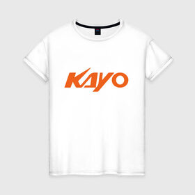 Женская футболка хлопок с принтом KAYO LOGO (Z) в Кировске, 100% хлопок | прямой крой, круглый вырез горловины, длина до линии бедер, слегка спущенное плечо | kayo | moto | motorcycle | sport | байк | кайо | мото | мотоциклы | спорт
