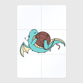 Магнитный плакат 2Х3 с принтом Маленький дракончик в Кировске, Полимерный материал с магнитным слоем | 6 деталей размером 9*9 см | динозавр | дракон | дракончик | клубок | малыш | нитки