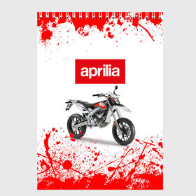 Скетчбук с принтом Aprilia (Z) в Кировске, 100% бумага
 | 48 листов, плотность листов — 100 г/м2, плотность картонной обложки — 250 г/м2. Листы скреплены сверху удобной пружинной спиралью | aprilia | aprilia racing | bike | moto | motocycle | sportmotorcycle | априлия | мото | мотоспорт