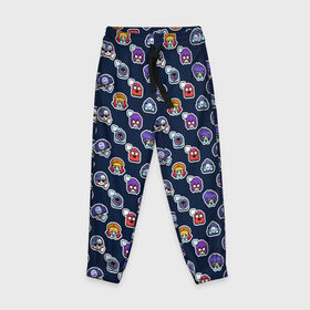 Детские брюки 3D с принтом EMOJI Brawl Stars MONOGRAM в Кировске, 100% полиэстер | манжеты по низу, эластичный пояс регулируется шнурком, по бокам два кармана без застежек, внутренняя часть кармана из мелкой сетки | brawl stars | emoji | fashion | game | hip hop | мода | уличная мода | хип хоп | эмоджи